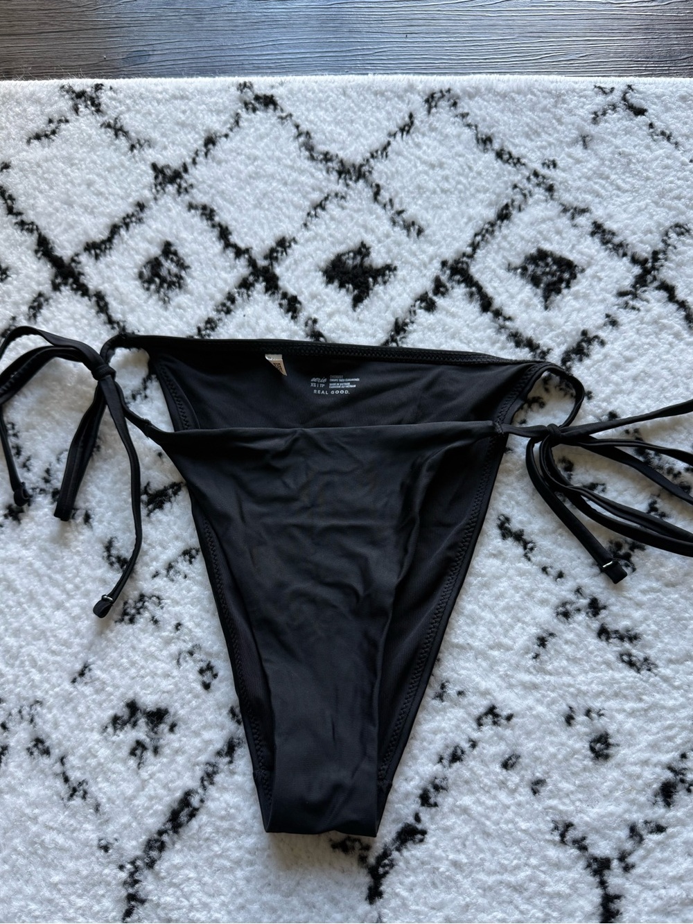 aerie Black Tie-Side Bikini Bottom